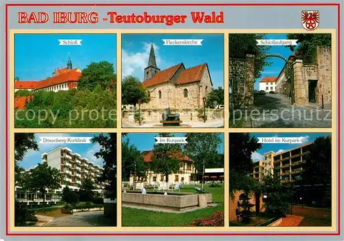 AK / Ansichtskarte Bad_Iburg Schloss Fleckenskirche Schlossaufgang Doerenberg Kurklinik Kurpark Bad_Iburg