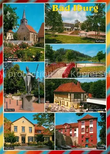 AK / Ansichtskarte Bad_Iburg Sankt Nikolaus Kurhaus Charlottensee Benno II Altes Forsthaus Rathaus Bad_Iburg