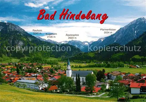AK / Ansichtskarte Bad_Hindelang Kirche Panorama Bergkette Bad_Hindelang