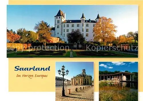 AK / Ansichtskarte Saarland Cloef Atrium Orscholz Schloss Berg Nennig Ludwigskirche Saarbruecken  Saarland