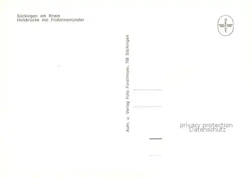 AK / Ansichtskarte Bad_Saeckingen Holzbruecke Fridolinsmuenster Bad_Saeckingen