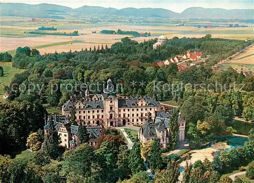 AK / Ansichtskarte Bueckeburg Fliegeraufnahme Schloss Mausoleum Wesergebirge Bueckeburg