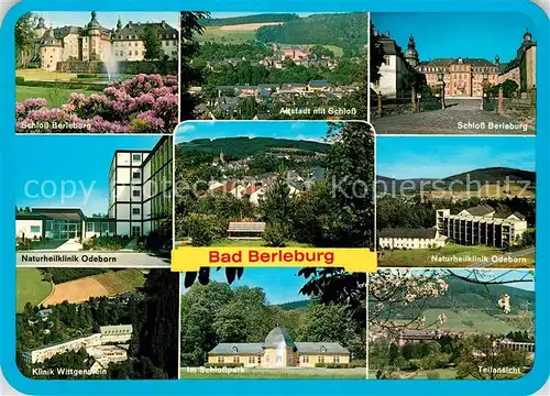 AK / Ansichtskarte Bad_Berleburg Schloss Altstadt Naturheilklinik Odeborn Wittgenstein Schlosspark Bad_Berleburg