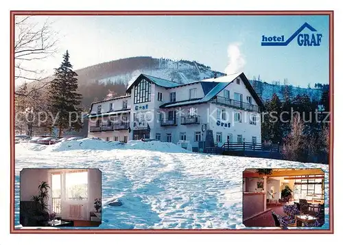 AK / Ansichtskarte Harrachov_Harrachsdorf Hotel Graf Winterlandschaft Harrachov Harrachsdorf