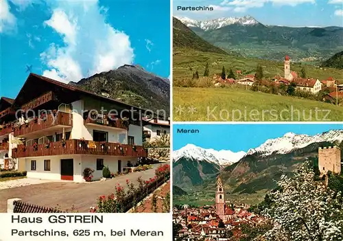 AK / Ansichtskarte Partschins_Merano_Suedtirol Haus Gstrein Landschaftspanorama Texelgruppe Partschins_Merano