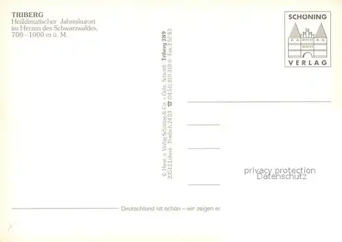 AK / Ansichtskarte Triberg_Schwarzwald Panorama Ortsmotive Kurort Kirche Wappen Triberg Schwarzwald