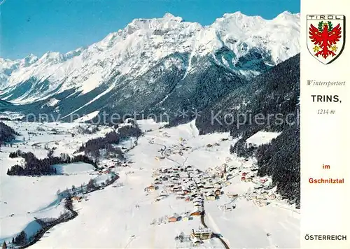 AK / Ansichtskarte Trins_GR Wintersportplatz Gschnitztal mit Kirchdachspitze Alpen Fliegeraufnahme Trins_GR