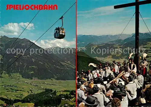 AK / Ansichtskarte Fuegen Spieljochbahn Gipfelkreuz Gipfelmesse Spieljoch Alpenpanorama Fuegen