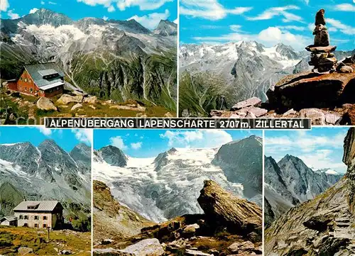 AK / Ansichtskarte Zillertal Alpenuebergang Lapenscharte Gebirgspanorama Zillertaler Alpen Berghuetten Zillertal