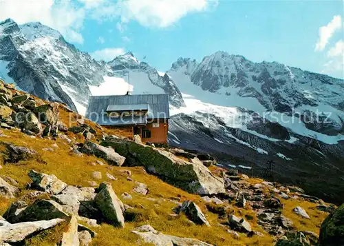 AK / Ansichtskarte Zillertal Kasseler Huette Berghuette gegen Gruenewandspitze Zillertaler Alpen Zillertal