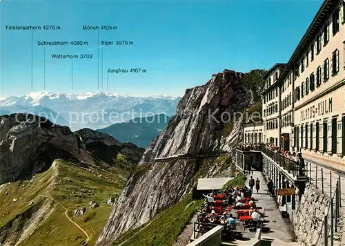 AK / Ansichtskarte Kriens Berghotel Pilatus Kulm Fernsicht Alpenpanorama Berner Alpen Kriens