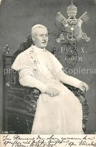 AK / Ansichtskarte Papst Pius X.  Papst