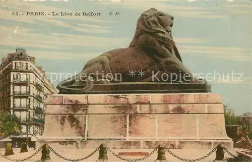 AK / Ansichtskarte Paris Lion de Belfort  Paris