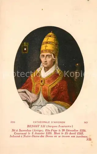 AK / Ansichtskarte Papst Benoit XII  Papst