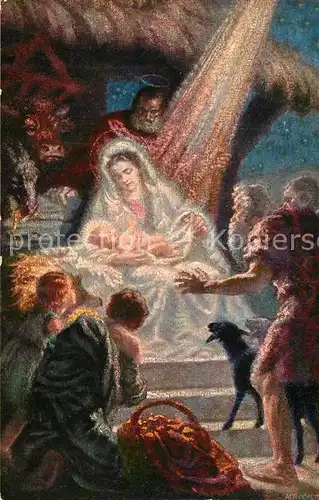 AK / Ansichtskarte Kuenstlerkarte Albert Figel Die Anbetung der Hirten Kuenstlerkarte