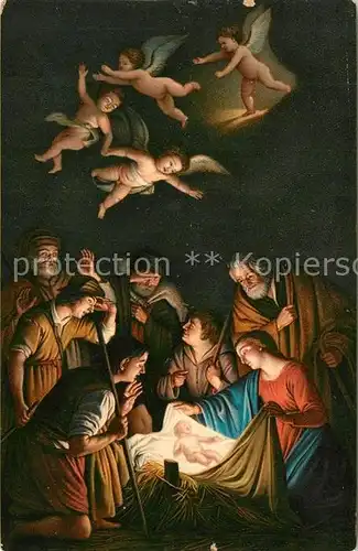 AK / Ansichtskarte Kuenstlerkarte Gerard von Honthorst Adorazione dei Pastori Litho Kuenstlerkarte