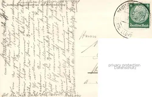 AK / Ansichtskarte Leuchtturm_Lighthouse Rotesand Wesermuendung  Leuchtturm Lighthouse