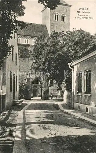 AK / Ansichtskarte Wisby St Maria Domen och norra kyrkporten Wisby