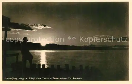 AK / Ansichtskarte Vaermland_Region Solnedgang bryggan Sillegardens Turist Semesterhem Vaestra aemtervik Vaermland_Region