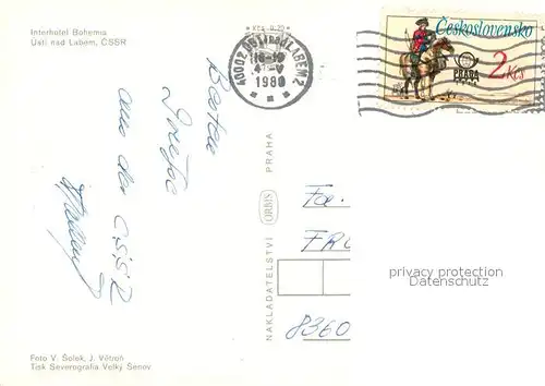 AK / Ansichtskarte Usti_nad_Labem Interhotel Bohemia Usti_nad_Labem