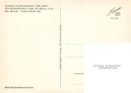 AK / Ansichtskarte Neunkirchen_Odenwald Gasthaus Zur Linde Neunkirchen Odenwald