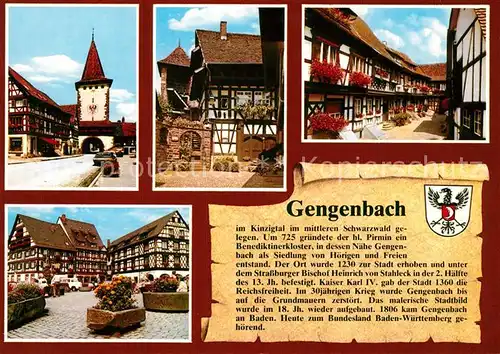 AK / Ansichtskarte Gengenbach Oberer Torturm Schwedenturm Gerberhaus Engelsgasse Marktplatz Gengenbach