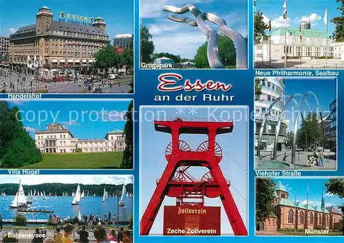 AK / Ansichtskarte Essen_Ruhr Handelshof Neue Philharmonie Saalbau Villa Huegel Muenster Essen_Ruhr