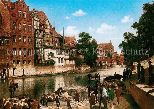 AK / Ansichtskarte Alt_Hannover Pferdeschwemme hohes Ufer Alt_Hannover