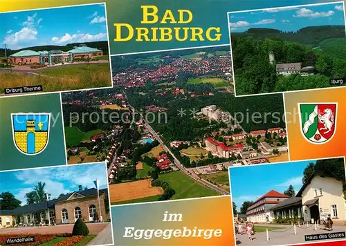 AK / Ansichtskarte Driburg_Bad Iburg Wandelhalle Therme Fliegeraufnahme Driburg_Bad