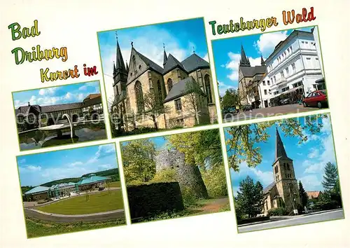 AK / Ansichtskarte Driburg_Bad Kirche Therme Burgruine Driburg_Bad