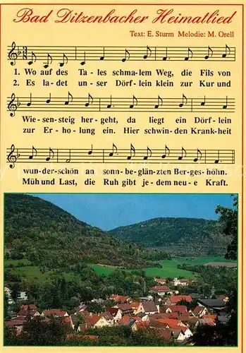 AK / Ansichtskarte Ditzenbach_Bad Panorama Heimatlied Ditzenbach_Bad