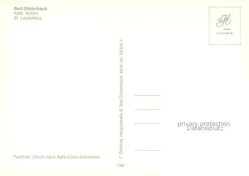 AK / Ansichtskarte Ditzenbach_Bad Sankt Laurentius Kirche Winteraufnahme Ditzenbach_Bad