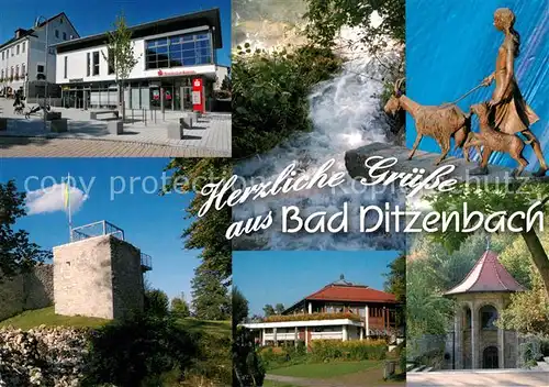AK / Ansichtskarte Ditzenbach_Bad Denkmal Geissen Burgruine Panorama Ditzenbach_Bad