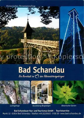 AK / Ansichtskarte Schandau_Bad Personenaufzug Luchsgehege Botanischer Garten  Schandau_Bad