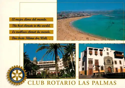AK / Ansichtskarte Las_Palmas_Gran_Canaria Club Rotario Strand Kueste Fliegeraufnahme Las_Palmas_Gran_Canaria