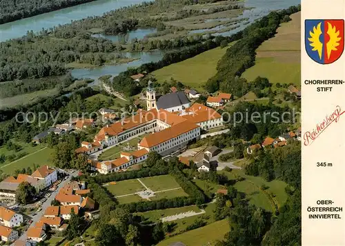 AK / Ansichtskarte Reichersberg_Inn Augustiner Chorherrenstift Fliegeraufnahme Reichersberg Inn