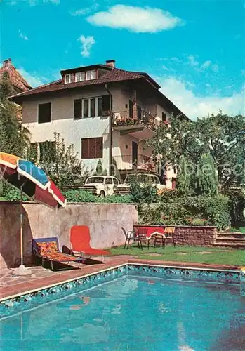 AK / Ansichtskarte Kaltern_Weinstrasse_Tirol Hilde Frank Obrist Gaestehaus Pension Swimming Pool Kaltern_Weinstrasse_Tirol