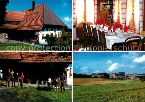 AK / Ansichtskarte Weier_BE Schweikhof Vernea Heiniger Gasthof Pension Restaurant Landschaftspanorama Kuehe Pferde Reiten Weier_BE
