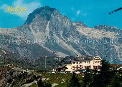 AK / Ansichtskarte Maloja_Chiavenna Hotel Maloja Kulm mit Piz Lagrev Maloja Chiavenna