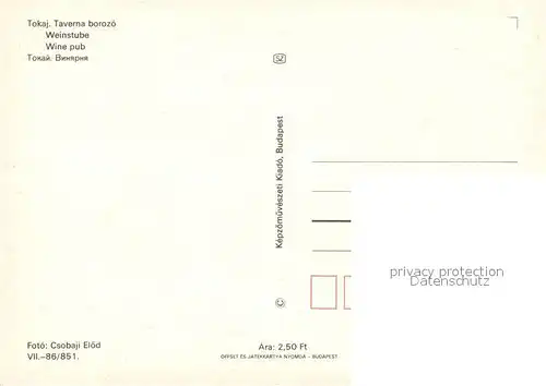 AK / Ansichtskarte Tokaj Weinstube Tokaj