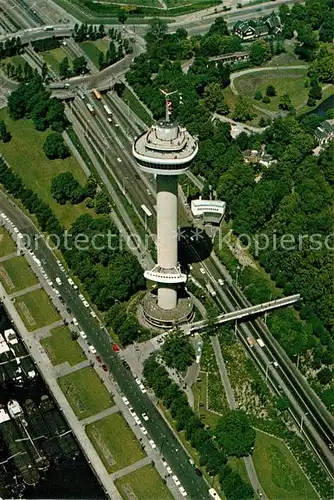 AK / Ansichtskarte Rotterdam Fliegeraufnahme Sendeturm Euromast Rotterdam