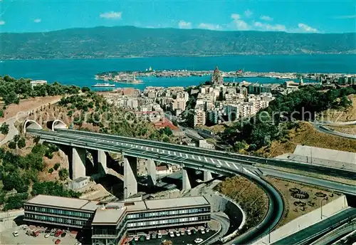 AK / Ansichtskarte Messina_Sicilia Fliegeraufnahme Tangenziale Autostrade Messina Sicilia