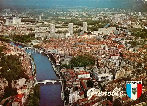 AK / Ansichtskarte Grenoble Fliegeraufnahme Brueckenpartie Grenoble