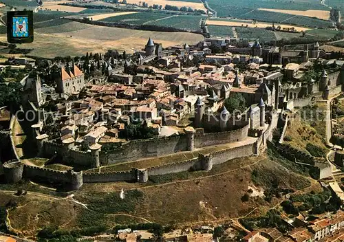 AK / Ansichtskarte Carcassonne Fliegeraufnahme Cite Medievale Carcassonne