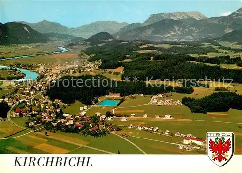 AK / Ansichtskarte Kirchbichl_Tirol Fliegeraufnahme Freibad  Kirchbichl Tirol