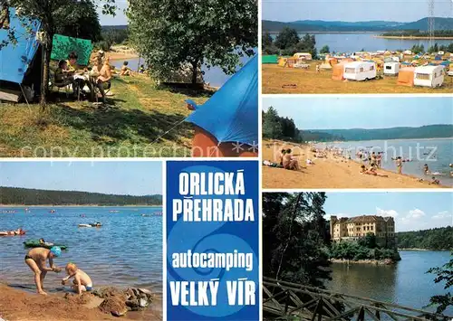 AK / Ansichtskarte Orlicka_Prehrada Autocamping Velky Vir Strand Orlicka Prehrada