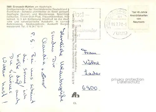 AK / Ansichtskarte Grenzach Wyhlen Fliegeraufnahme Rheinpartie Grenzach Wyhlen