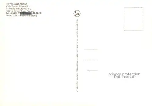 AK / Ansichtskarte Riccione Hotel Modenese Riccione