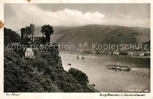 AK / Ansichtskarte Foto_Kratz_Nr. 290 Burg Rheinstein Assmannshausen Foto_Kratz_Nr.