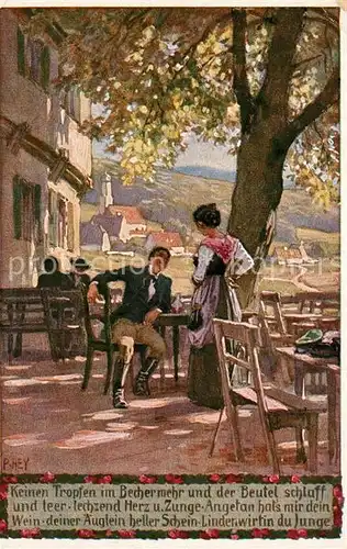 AK / Ansichtskarte Hey_Paul_Nr. 40 Volksliedkarte Reinen Tropfen im Becher  Hey_Paul_Nr.